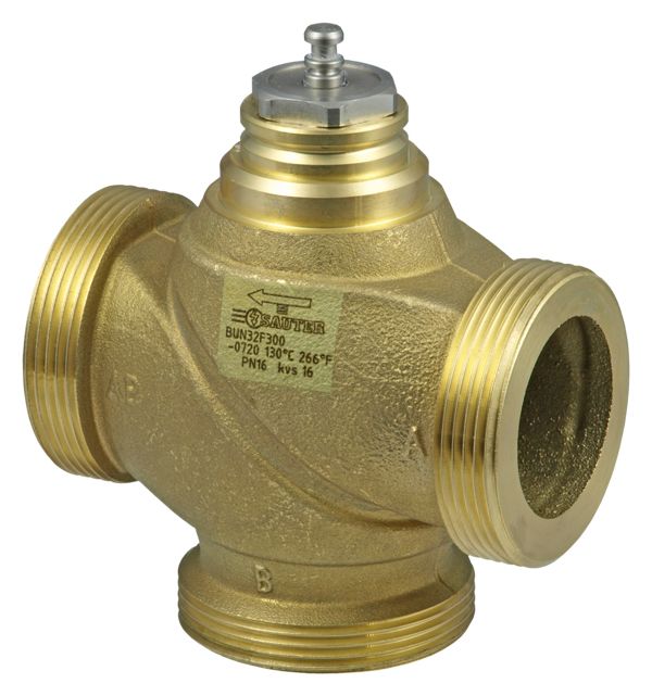 3-way valve with male thread, PN 16