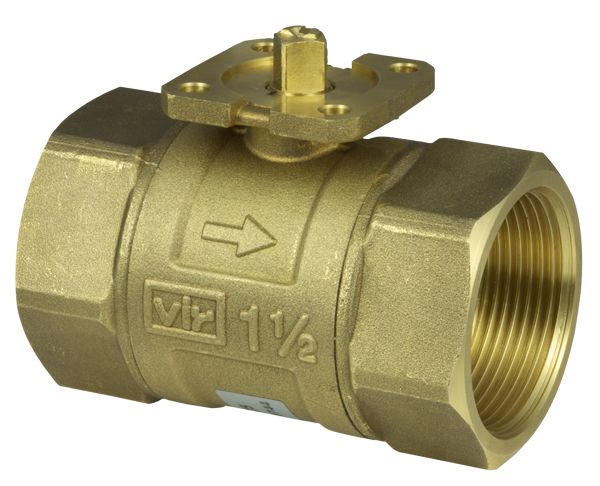 2-way cut-off ball valve with female thread, PN 40